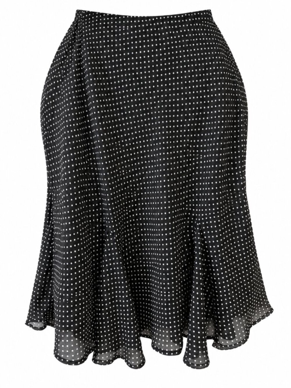 Jessica Plus Black White Polka Dot Mermaid Maxi Skirt 1X
